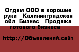 Отдам ООО в хорошие руки - Калининградская обл. Бизнес » Продажа готового бизнеса   